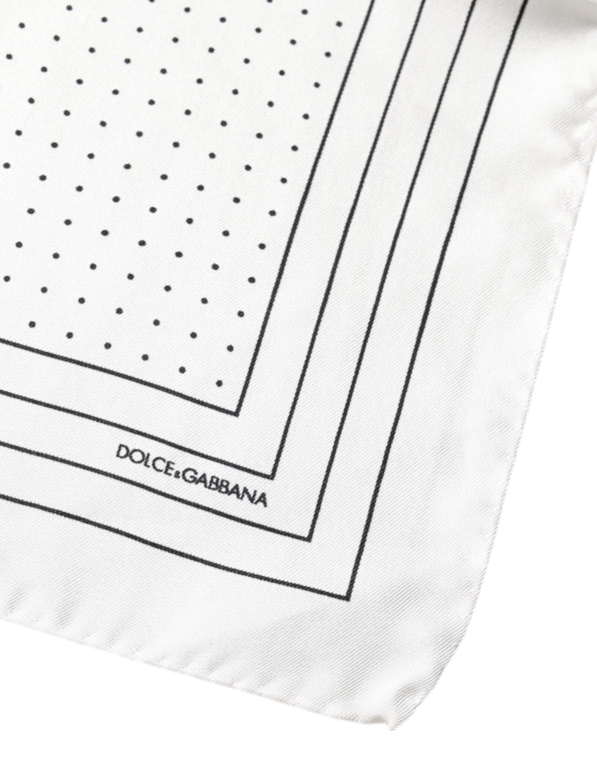 White Polka Dots Square Handkerchief Scarf