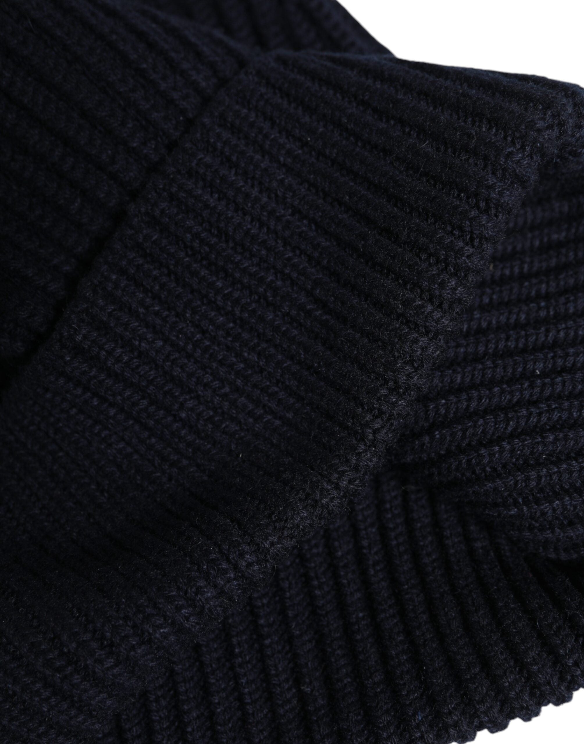 Black Cashmere Knitted Winter Beanie Hat