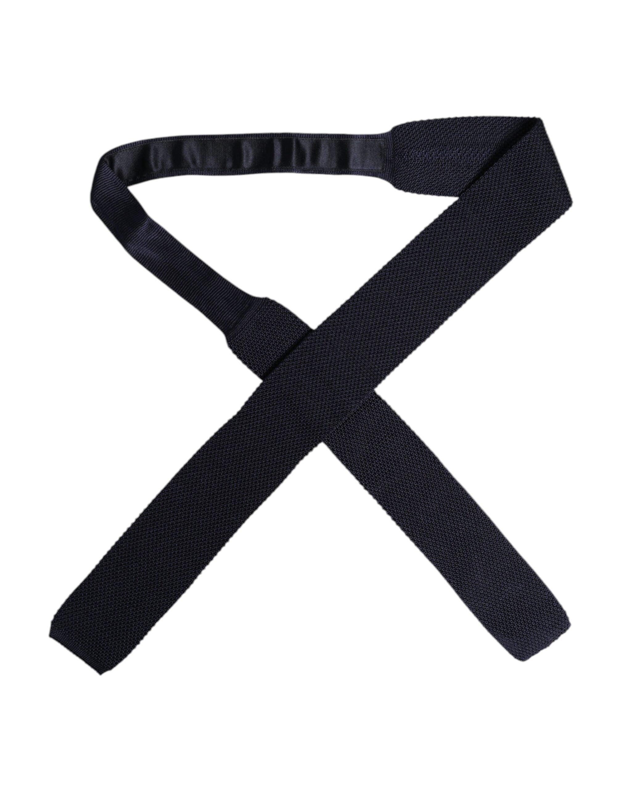 Dark Blue Silk Adjustable Necktie Tie