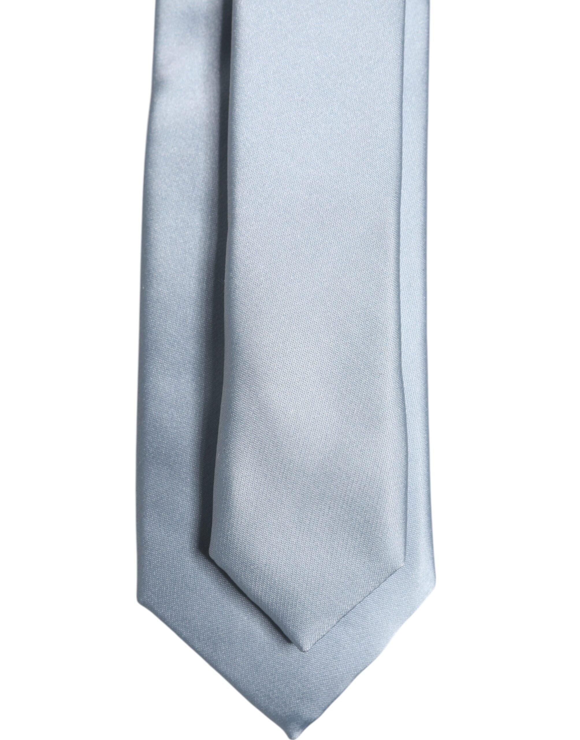Light Blue Solid Silk Adjustable Necktie Tie