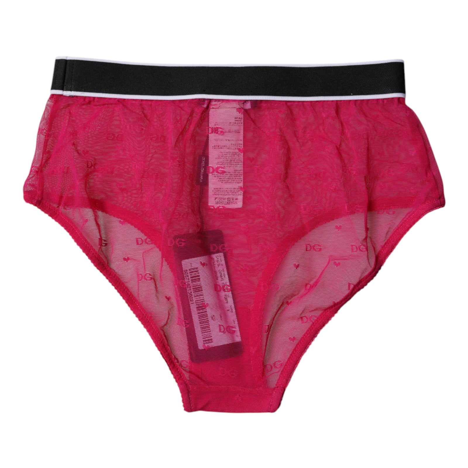 Fuchsia Tulle Nylon Mid Waist Panty Underwear