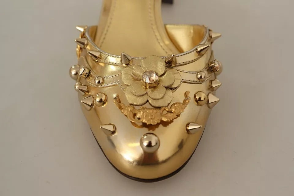 Gold Studs Vally Slingback Sandals Shoes
