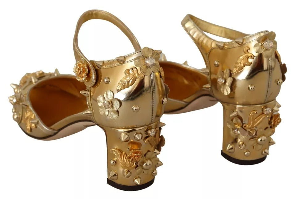 Gold Studs Vally Slingback Sandals Shoes