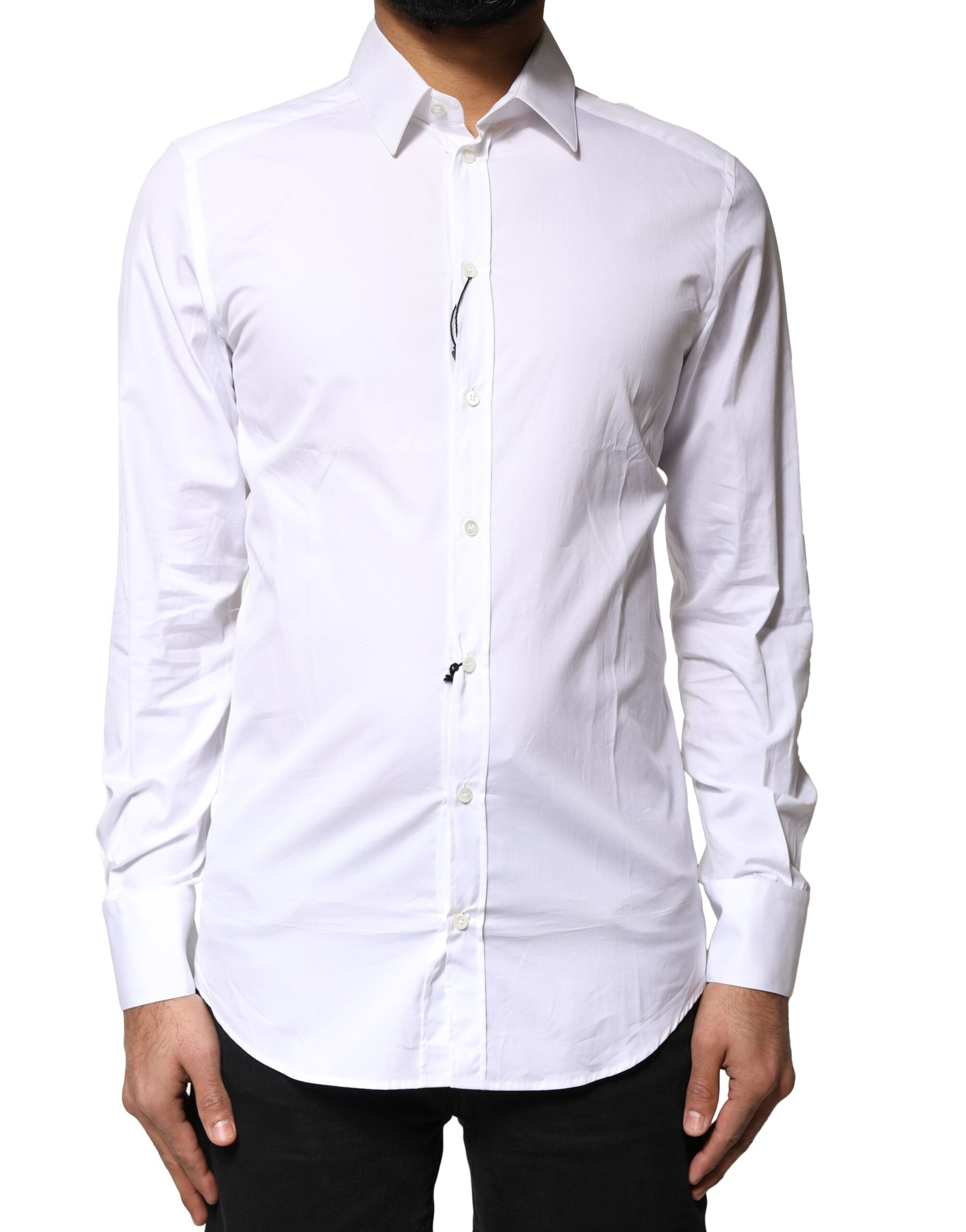 White GOLD Cotton Long Sleeves Men Dress Shirt