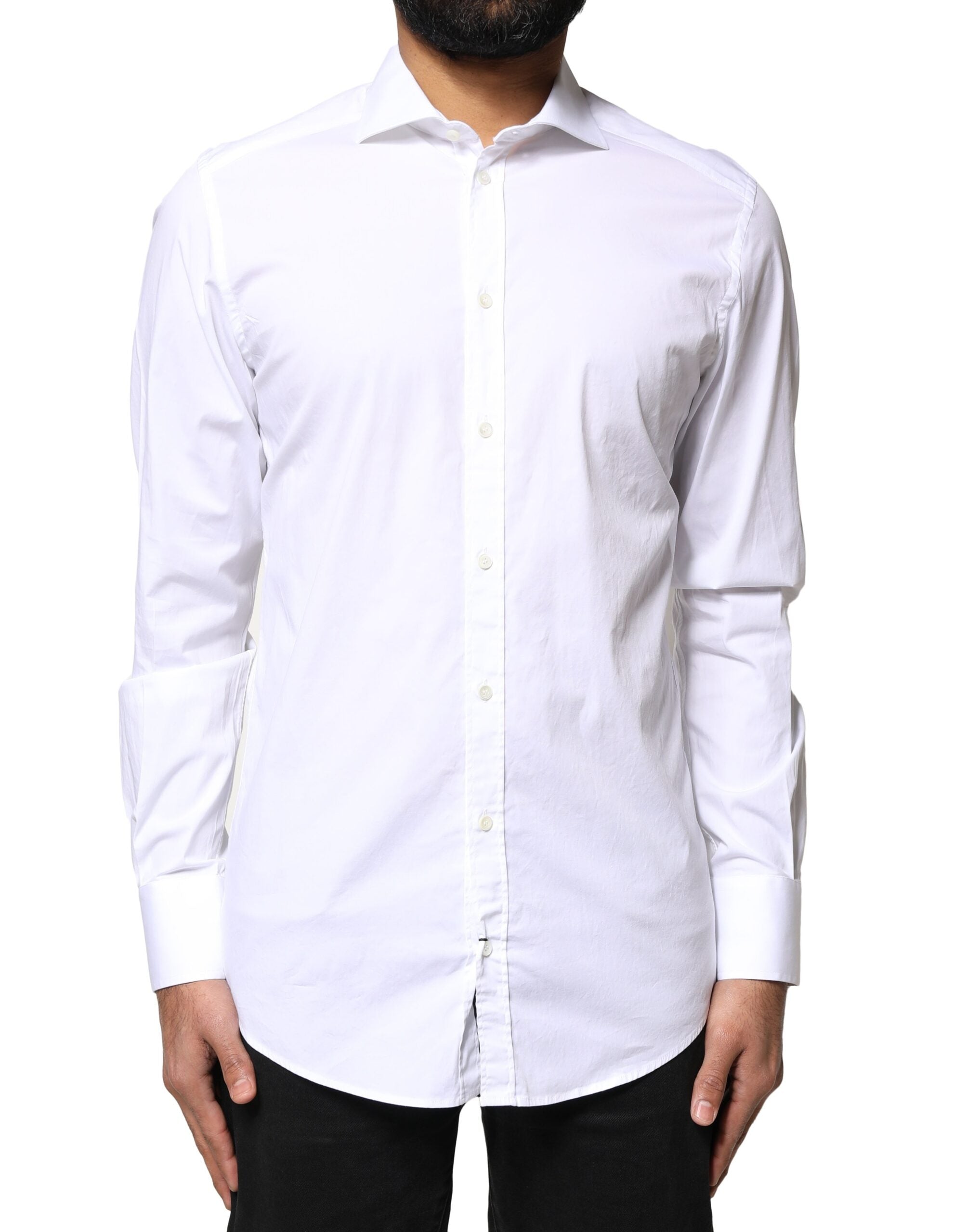 White GOLD Cotton Long Sleeves Dress Shirt