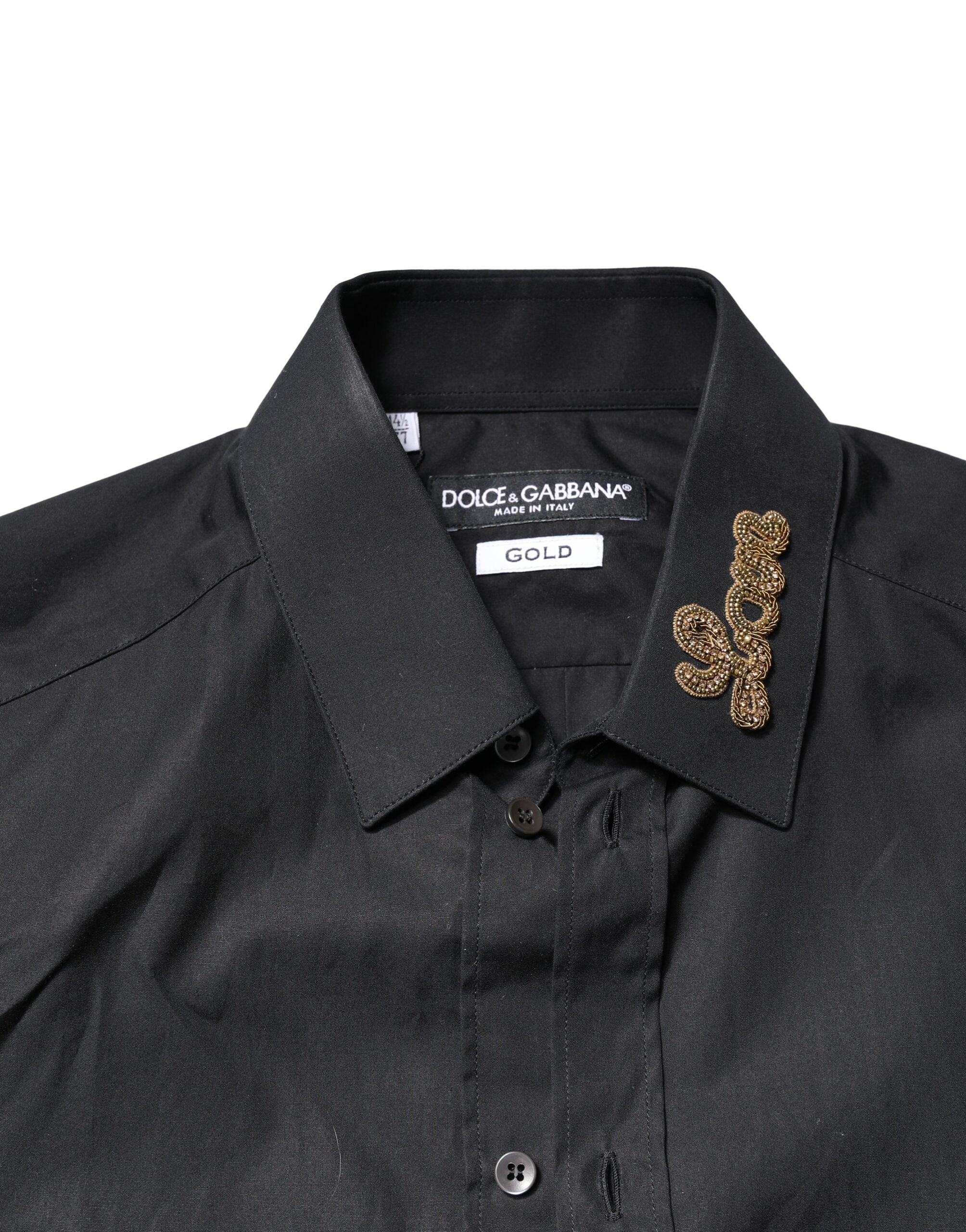 Black Love Embroidery GOLD Formal Dress Shirt