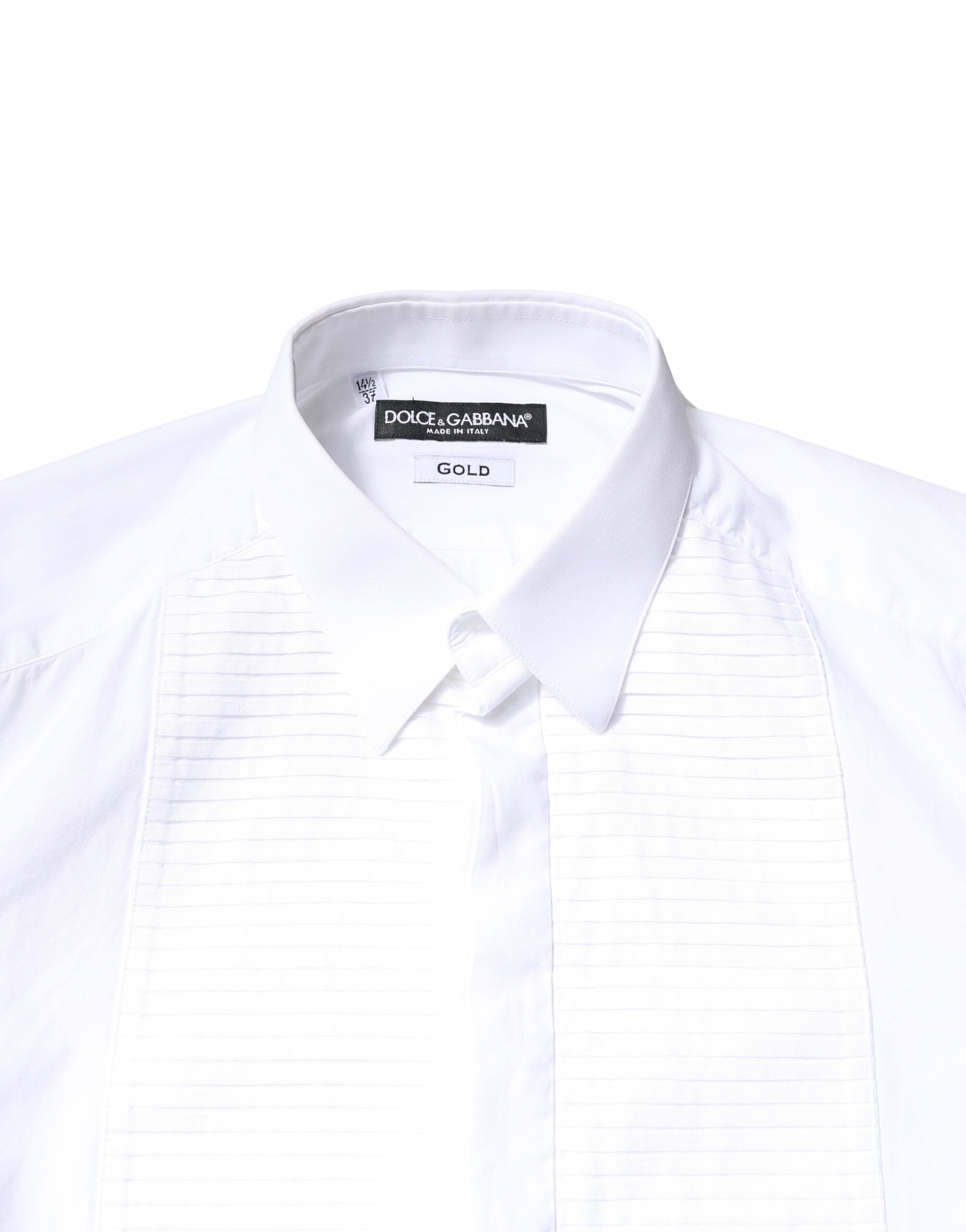 White GOLD Cotton Poplin Bib Men Dress Shirt