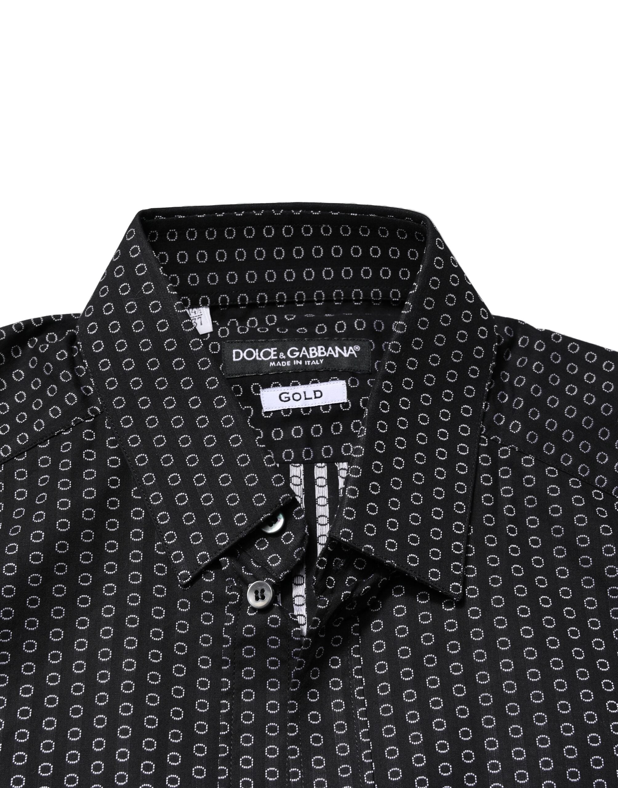 Black GOLD Patterned Cotton Men Dress Shirt