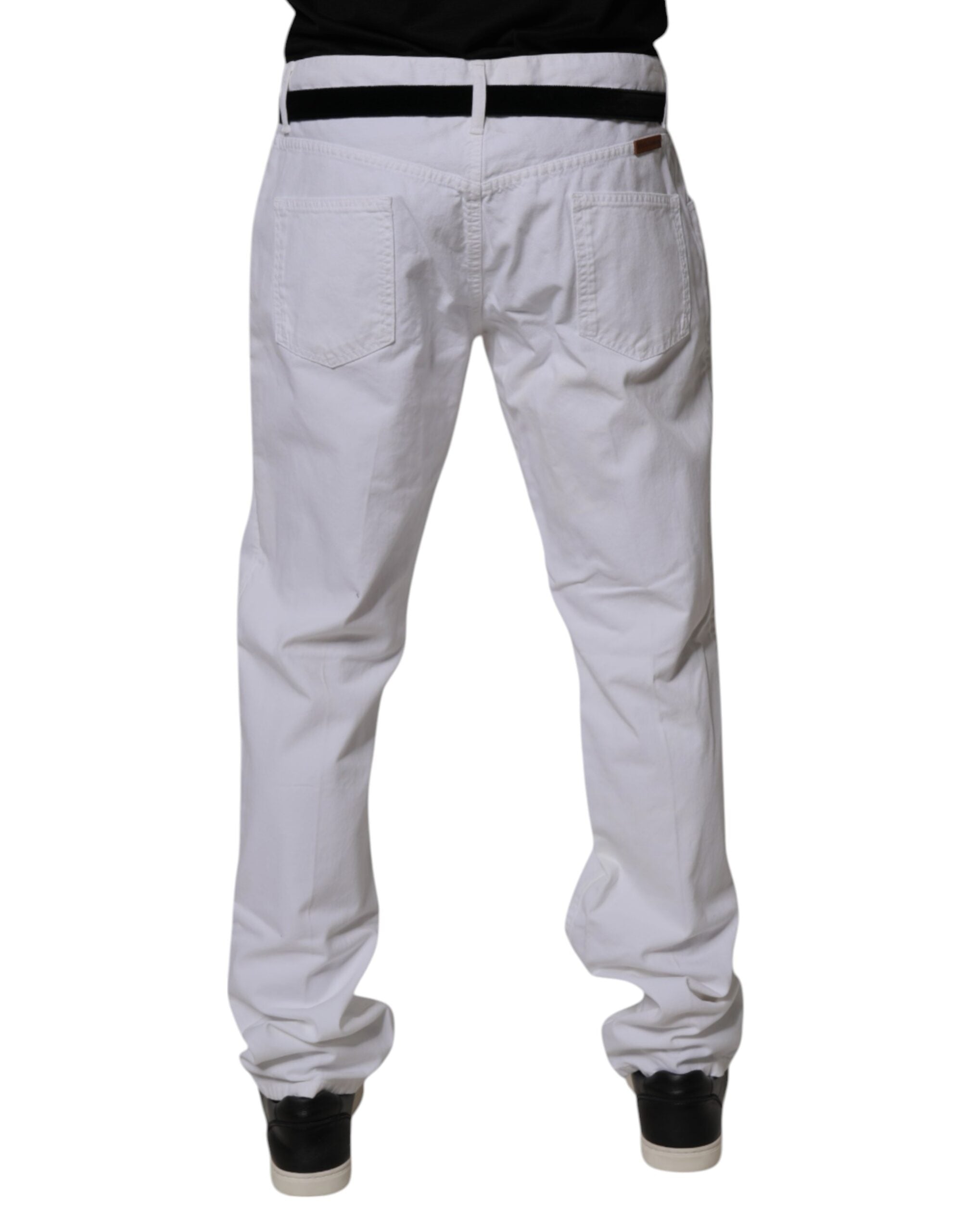 White Cotton Straight Men Denim Jeans