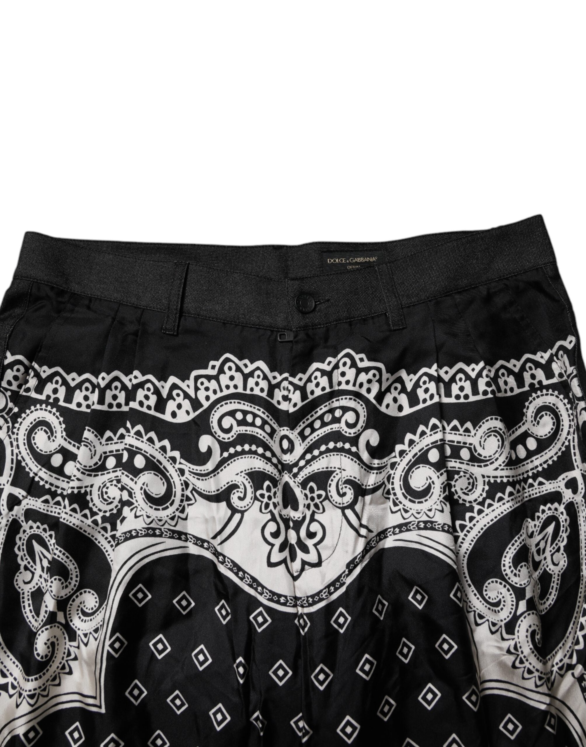 Black Bandana Cotton Skinny Denim Jeans