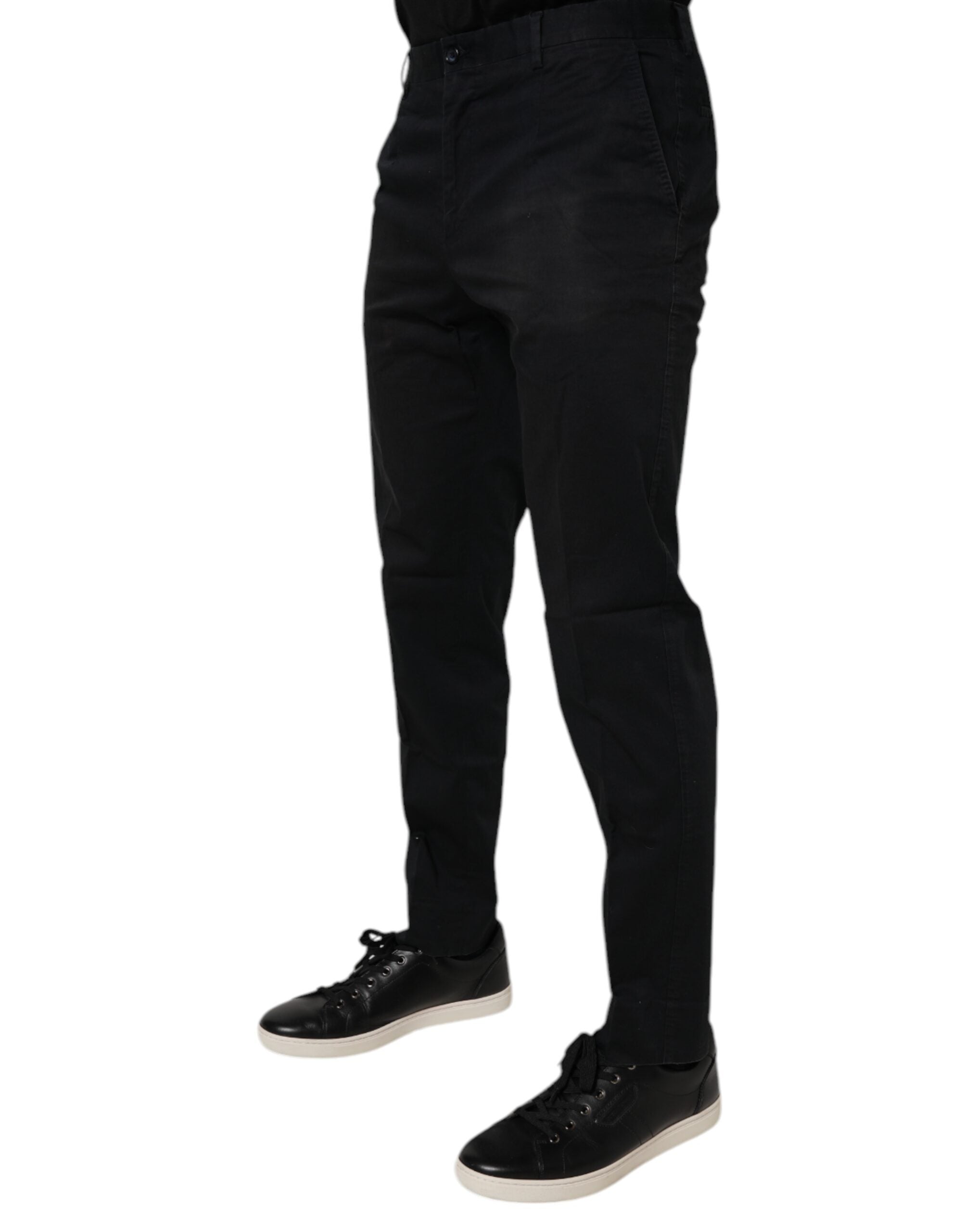 Black Cotton Stretch Skinny Dress Formal Pants