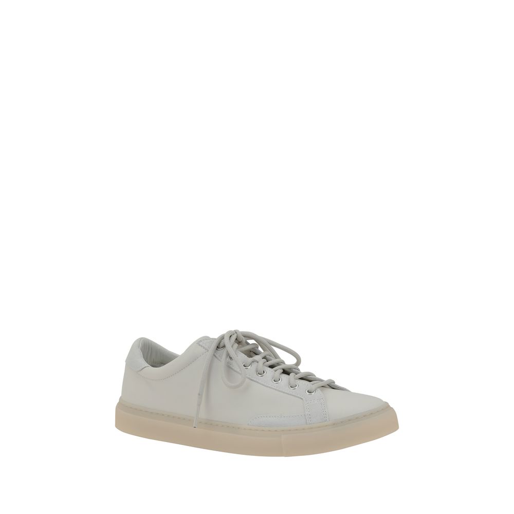 White Calf Leather Bos Taurus Low Top Sneakers