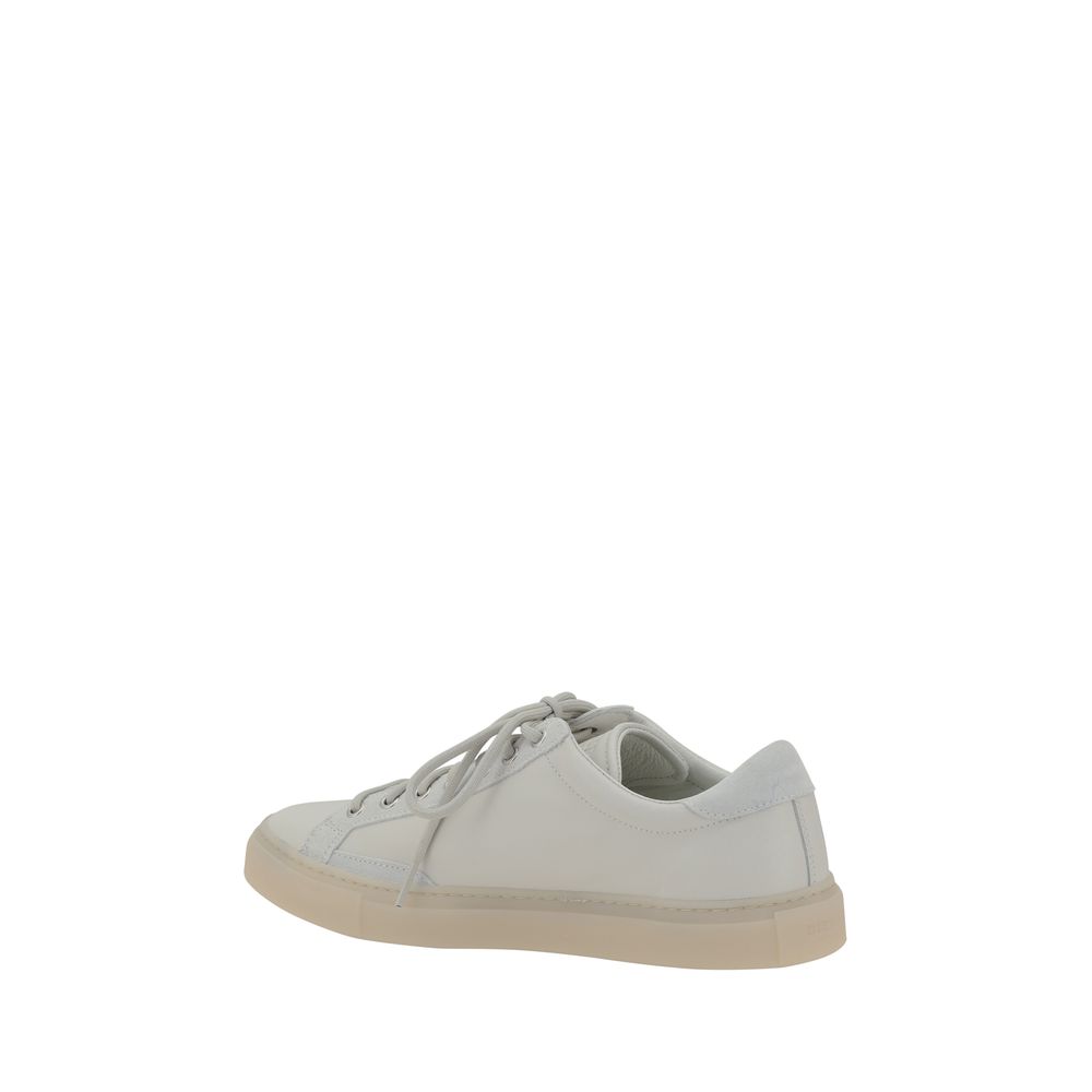 White Calf Leather Bos Taurus Low Top Sneakers