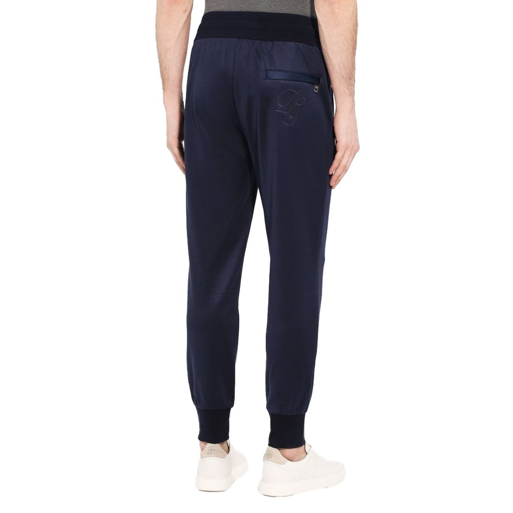Blue Silk Men Trousers