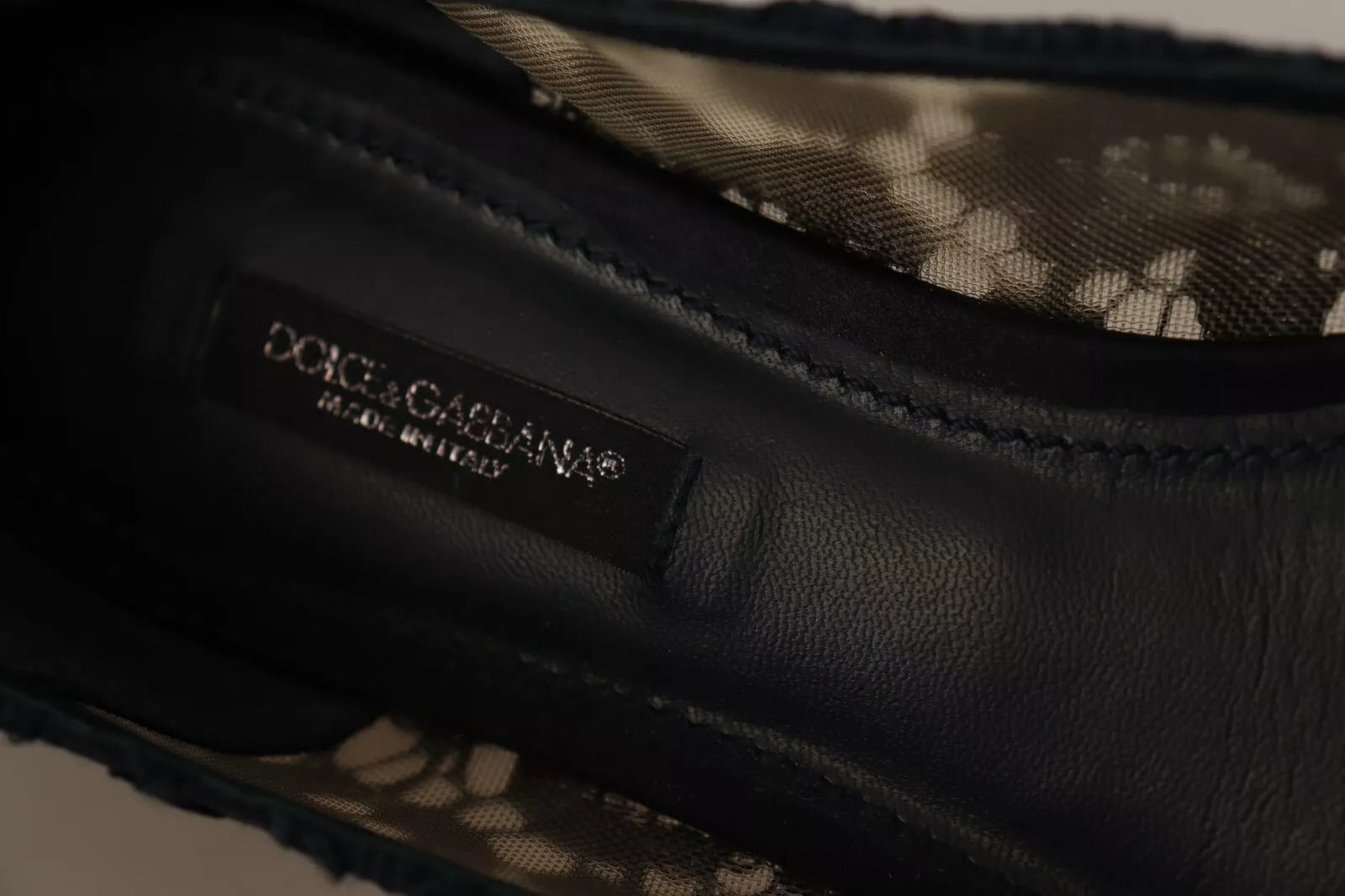 Blue Crystal Loafer Lace Ballet Flats Shoes