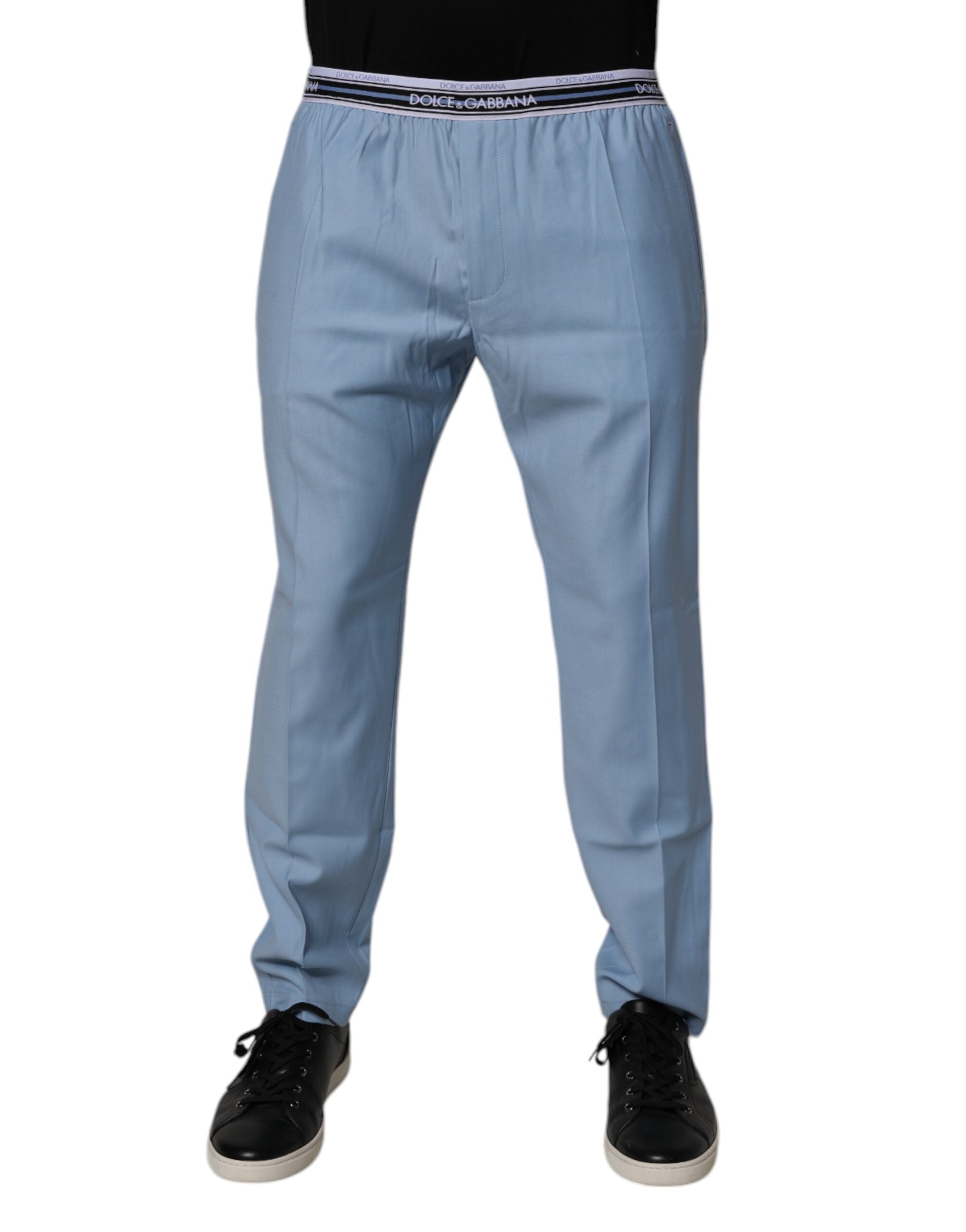 Blue Cotton Stretch Chino Pants