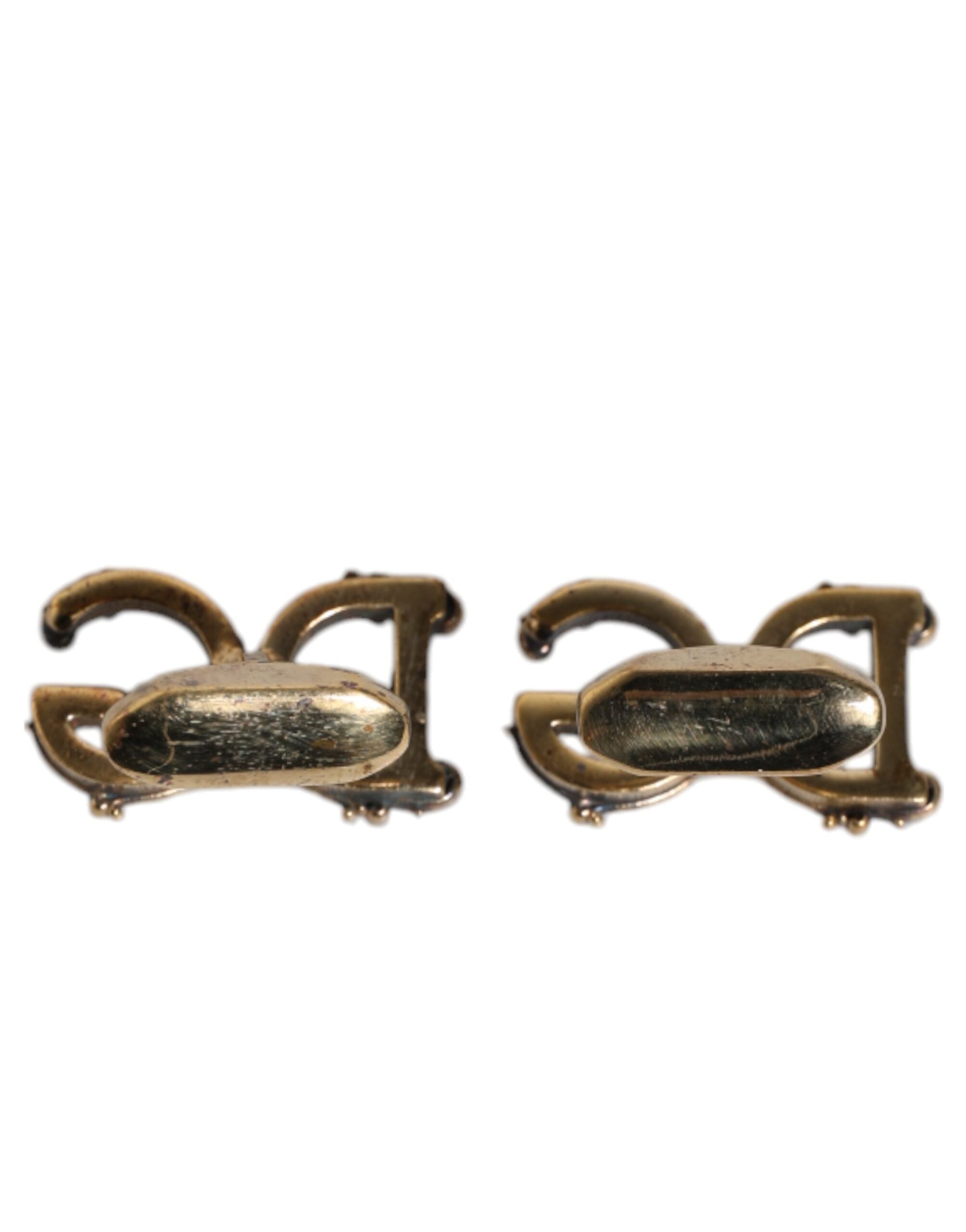 Gold Tone 925 Sterling Silver DG Logo Accessory Cufflink