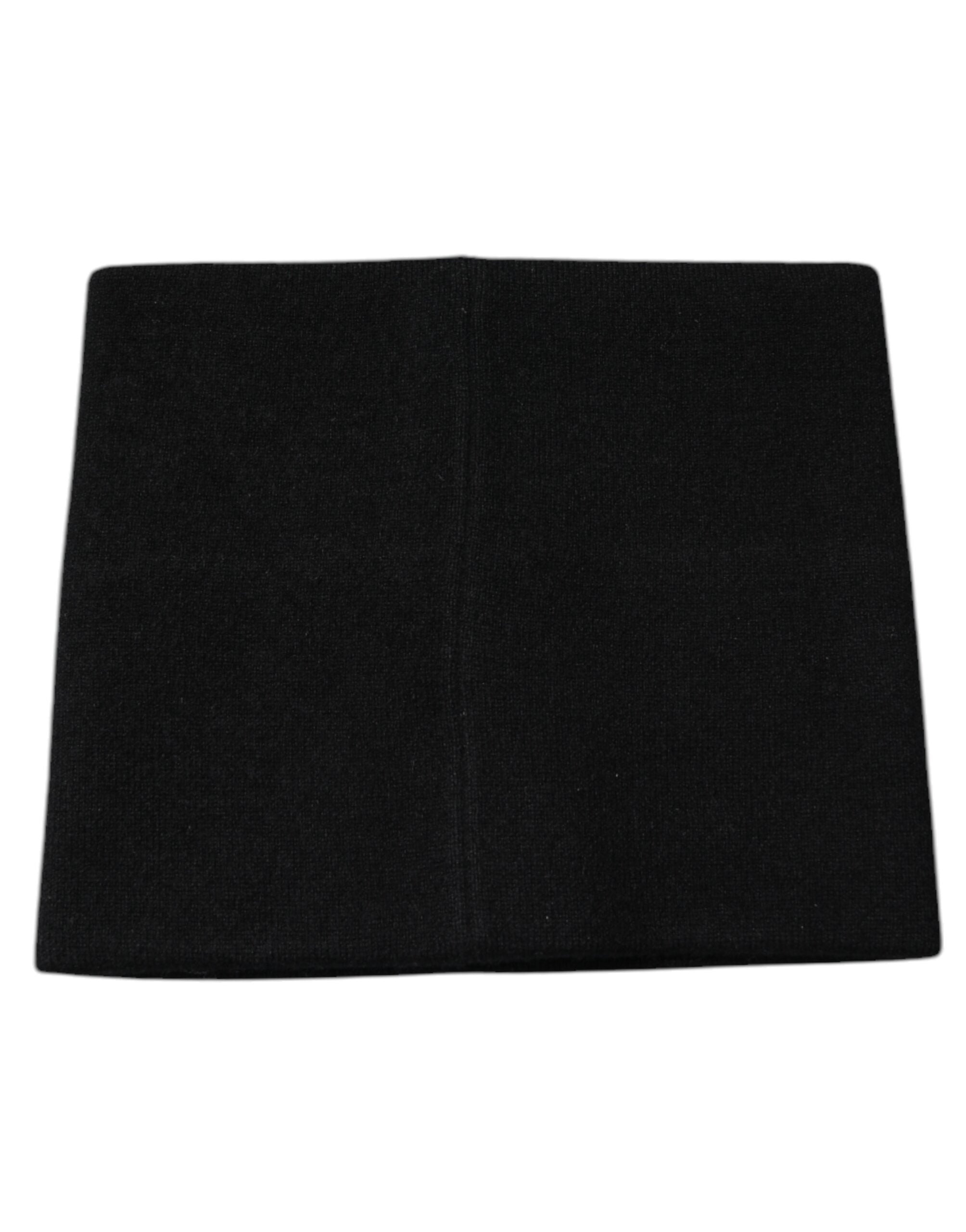 Black Cashmere DG Logo Square Handkerchief Scarf