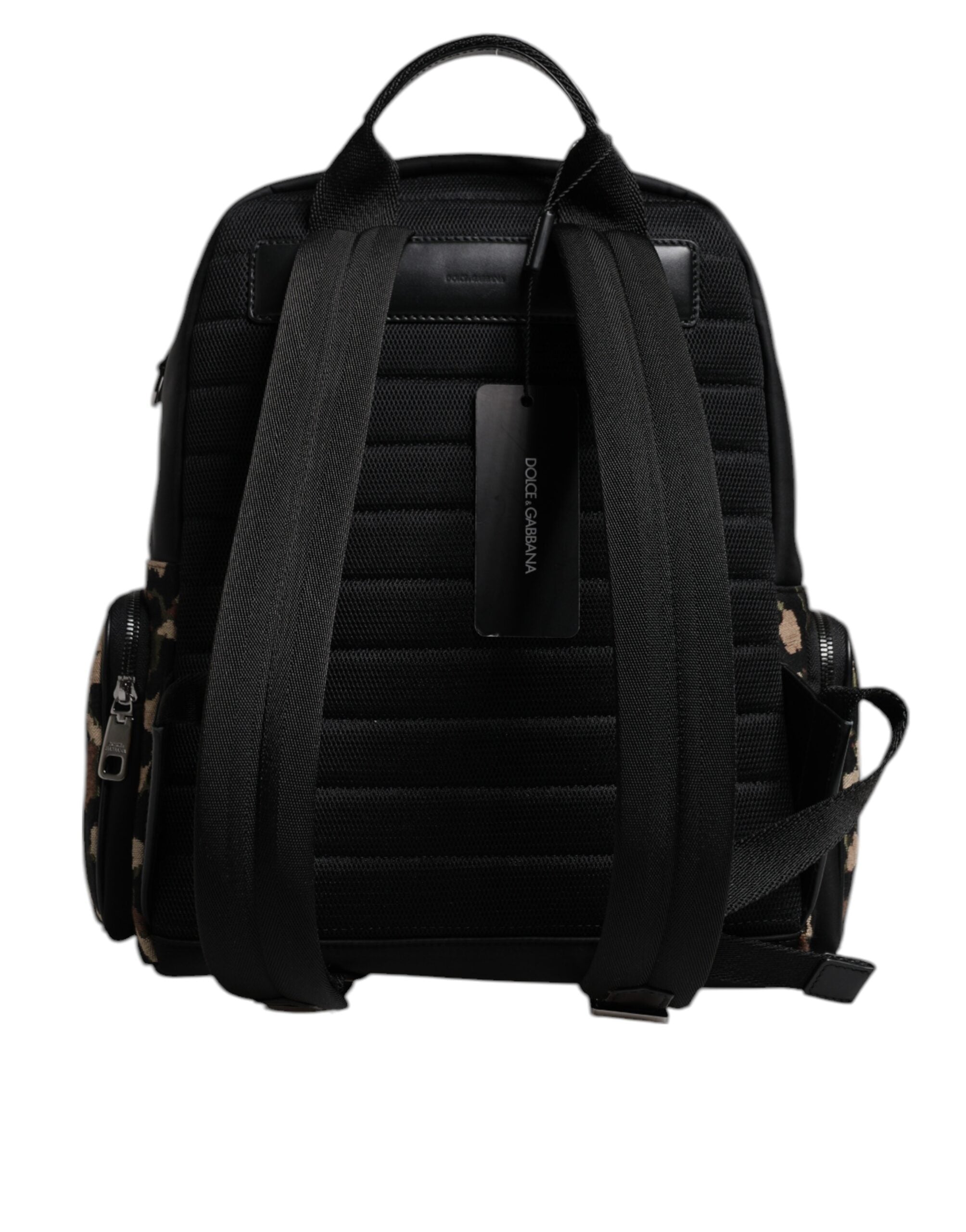 Multicolor Leopard Print DG Logo Plaque Men Backpack Bag