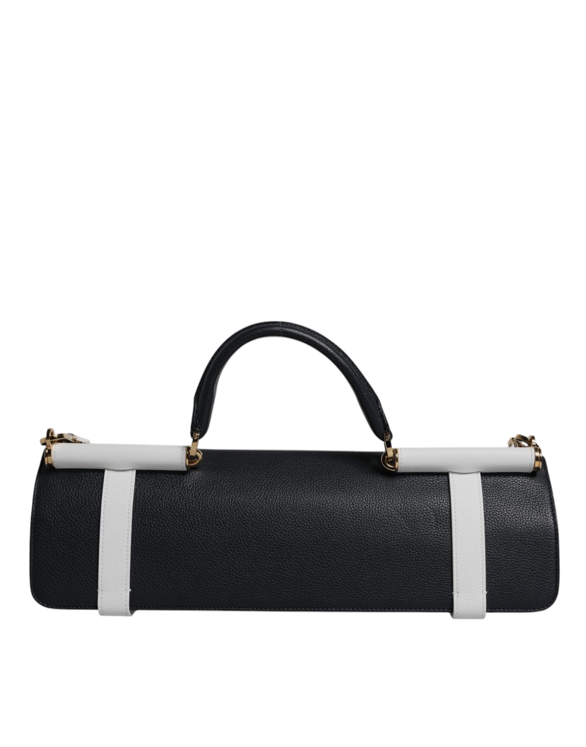 Blue White Calfskin Leather Crossbody Shoulder Bag