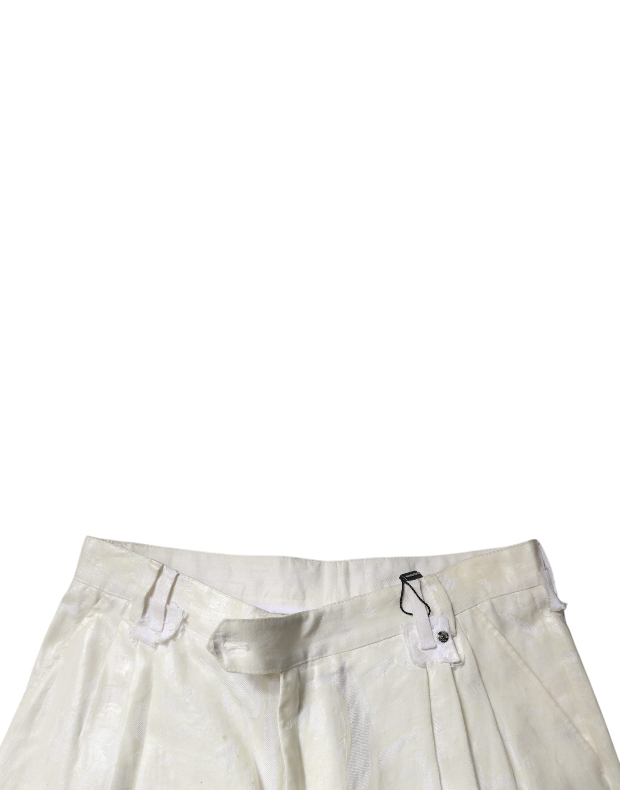 White Linen Mid Waist Straight Men Denim Jeans