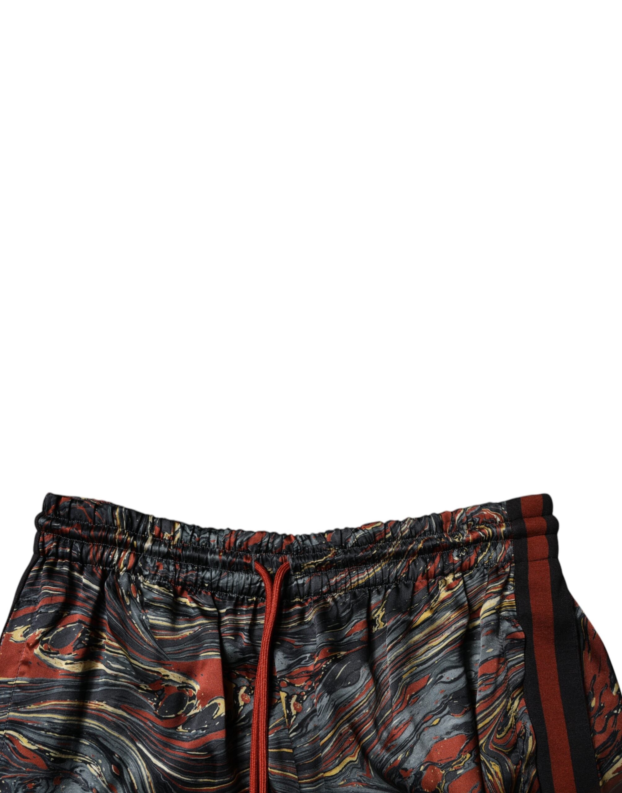 Multicolor Marble Print Trouser Bermuda Shorts