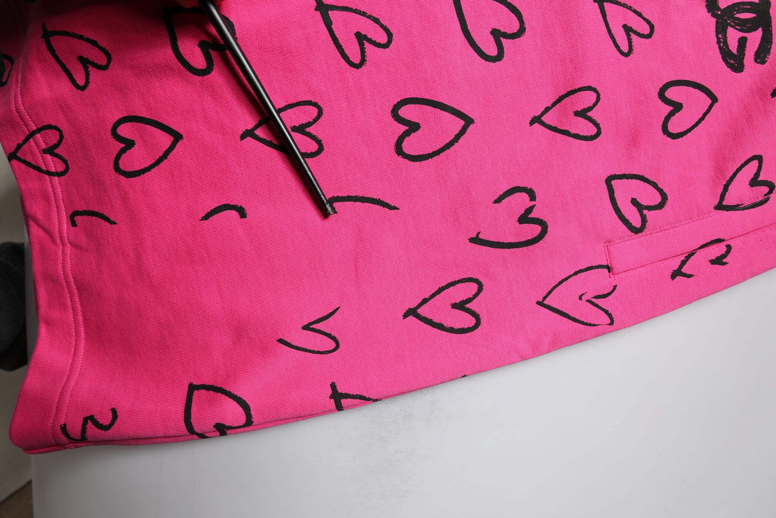 Pink Cotton Heart Print Bermuda Shorts