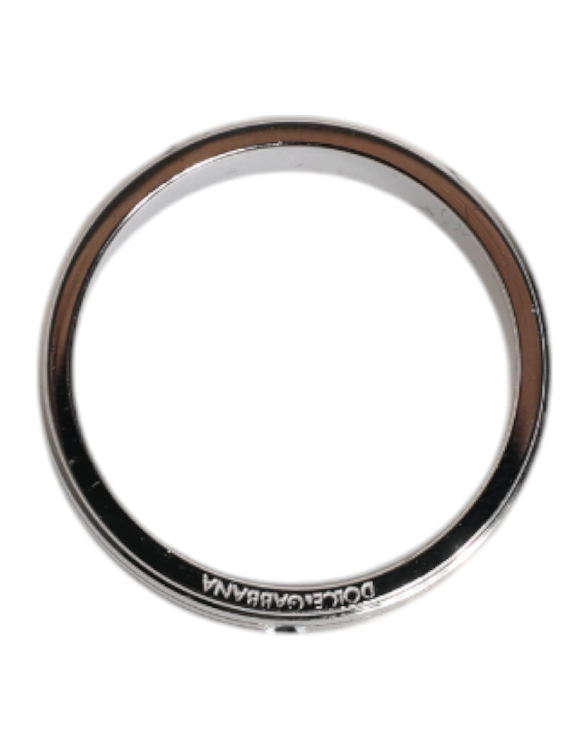 Silver Tone Brass Clear Crystal DG Logo Ring