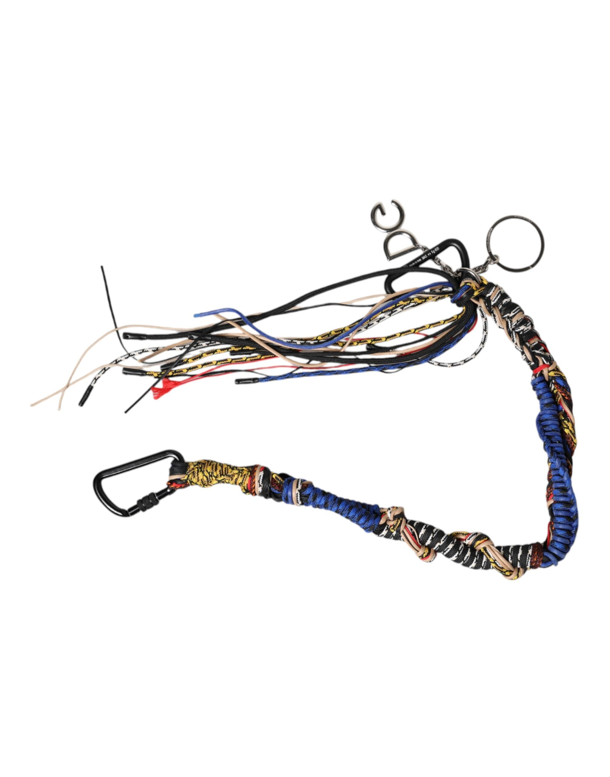 Multicolor Braided Rope Logo Bag Shoulder Strap