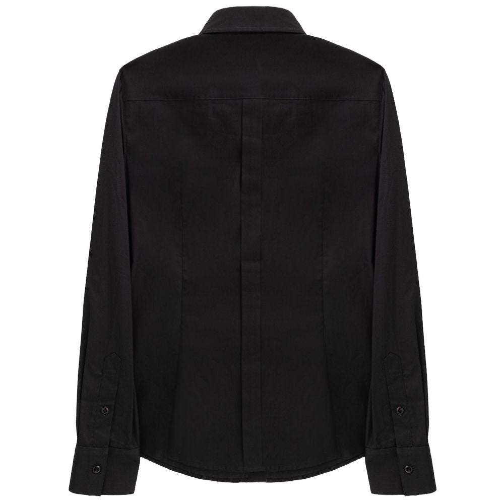 Black Cotton Dress Shirt