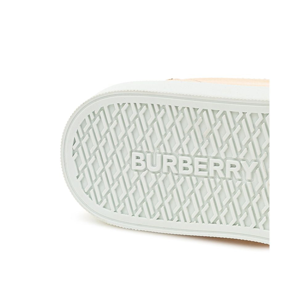 Pink Leather Low Top Sneakers