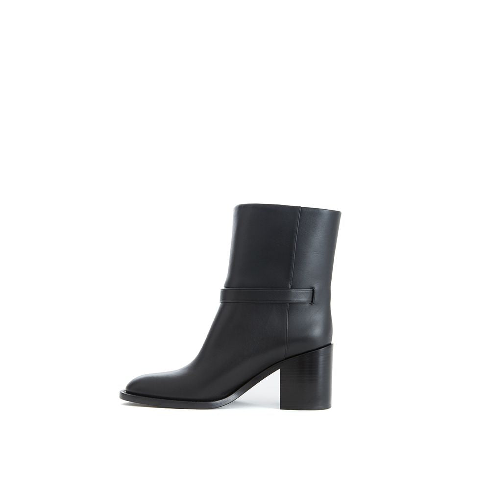 Black Leather Ankle Boots