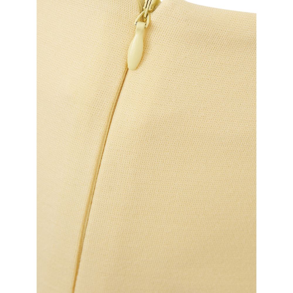 Yellow Viscose Midi Skirt