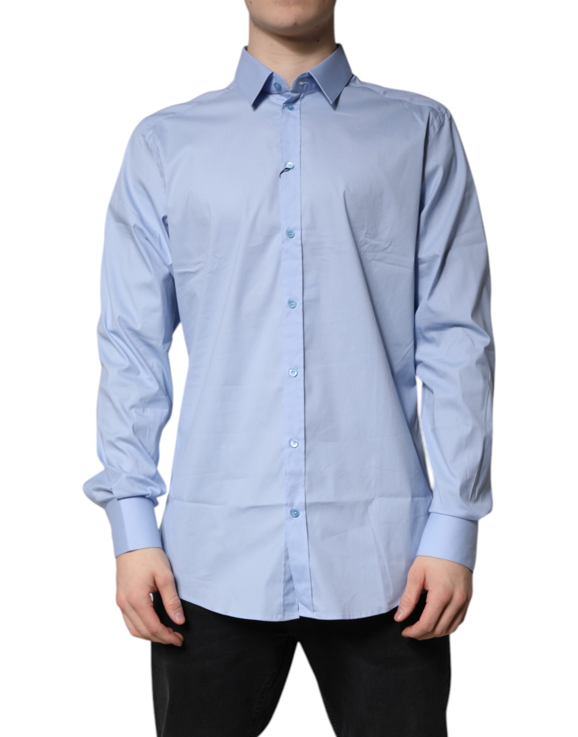 Light Blue Cotton GOLD Dress Formal Shirt