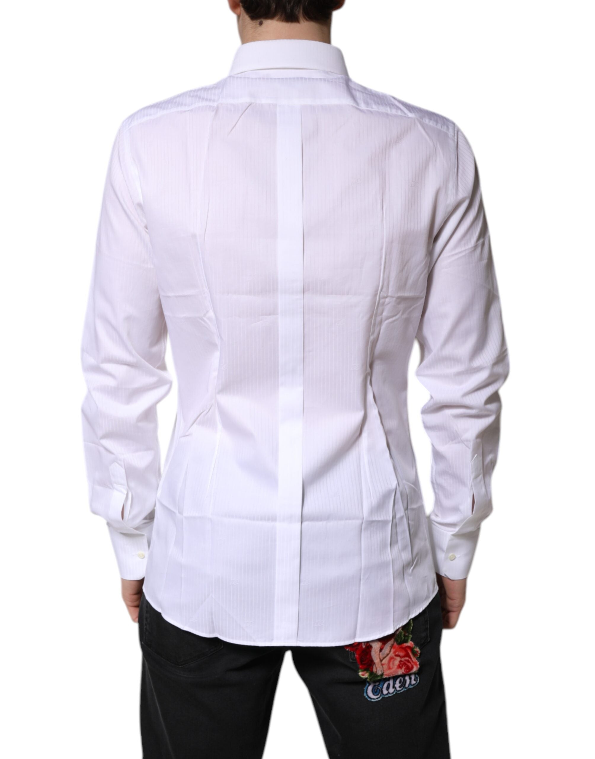 White Cotton Collared GOLD Dress Formal Shirt