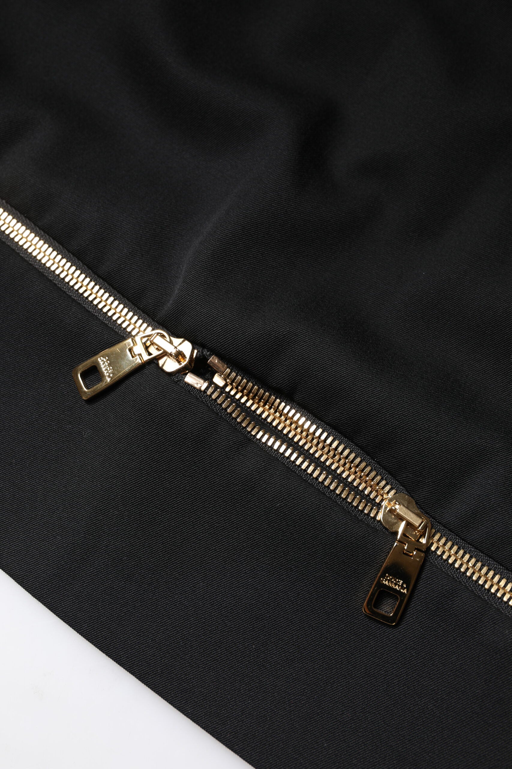 Black Virgin Wool High Waisted Mini Skirt