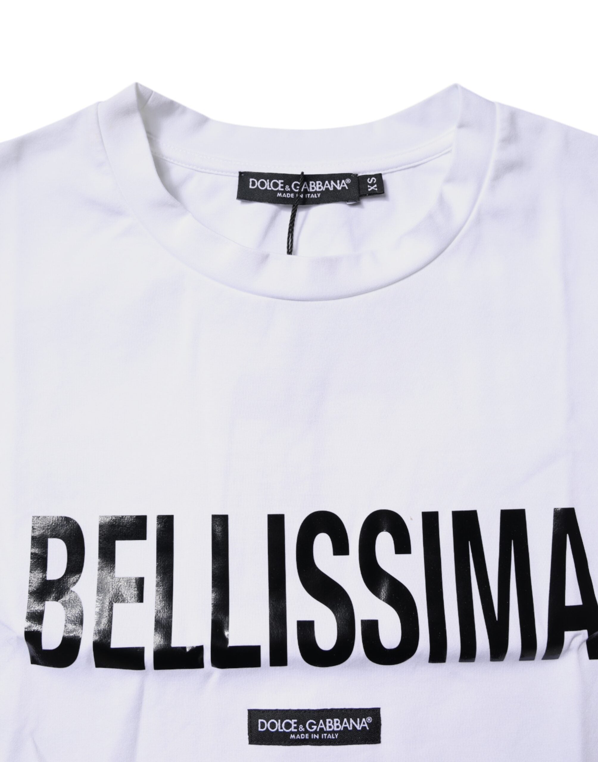 White Bellissima Cotton Crew Neck T-shirt