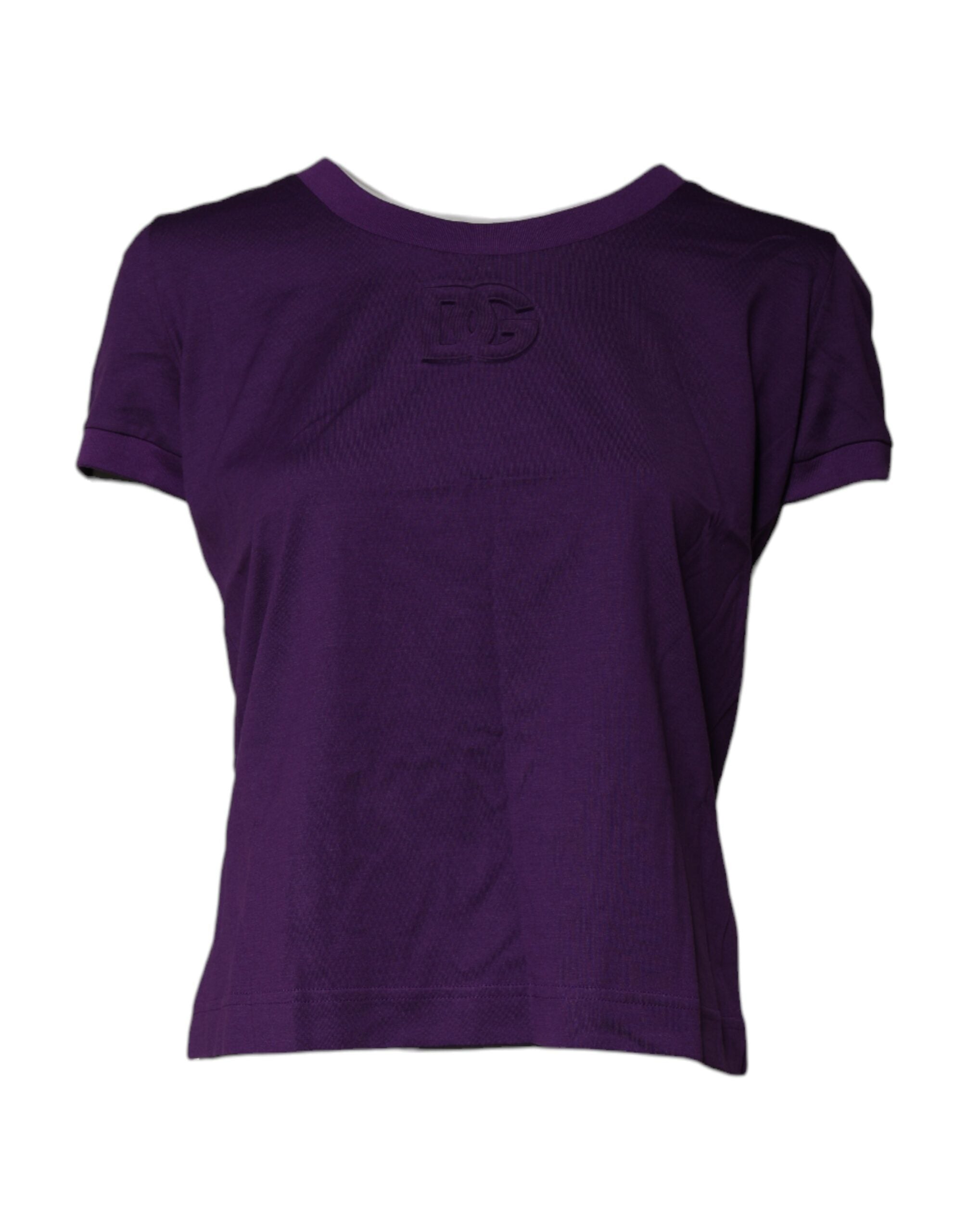Violet Cotton Crewneck Short Sleeves T-shirt