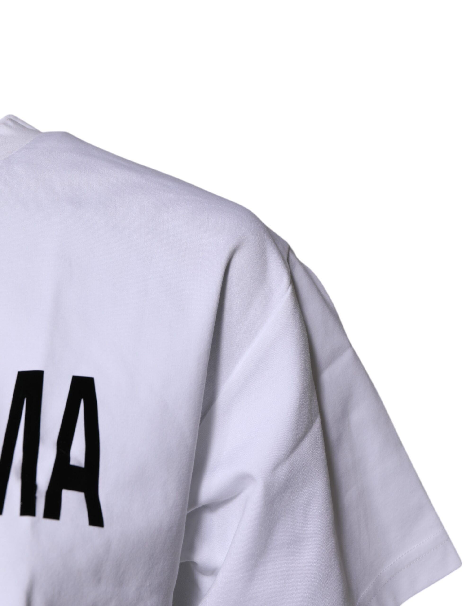 White Bellissima Cotton Crew Neck T-shirt