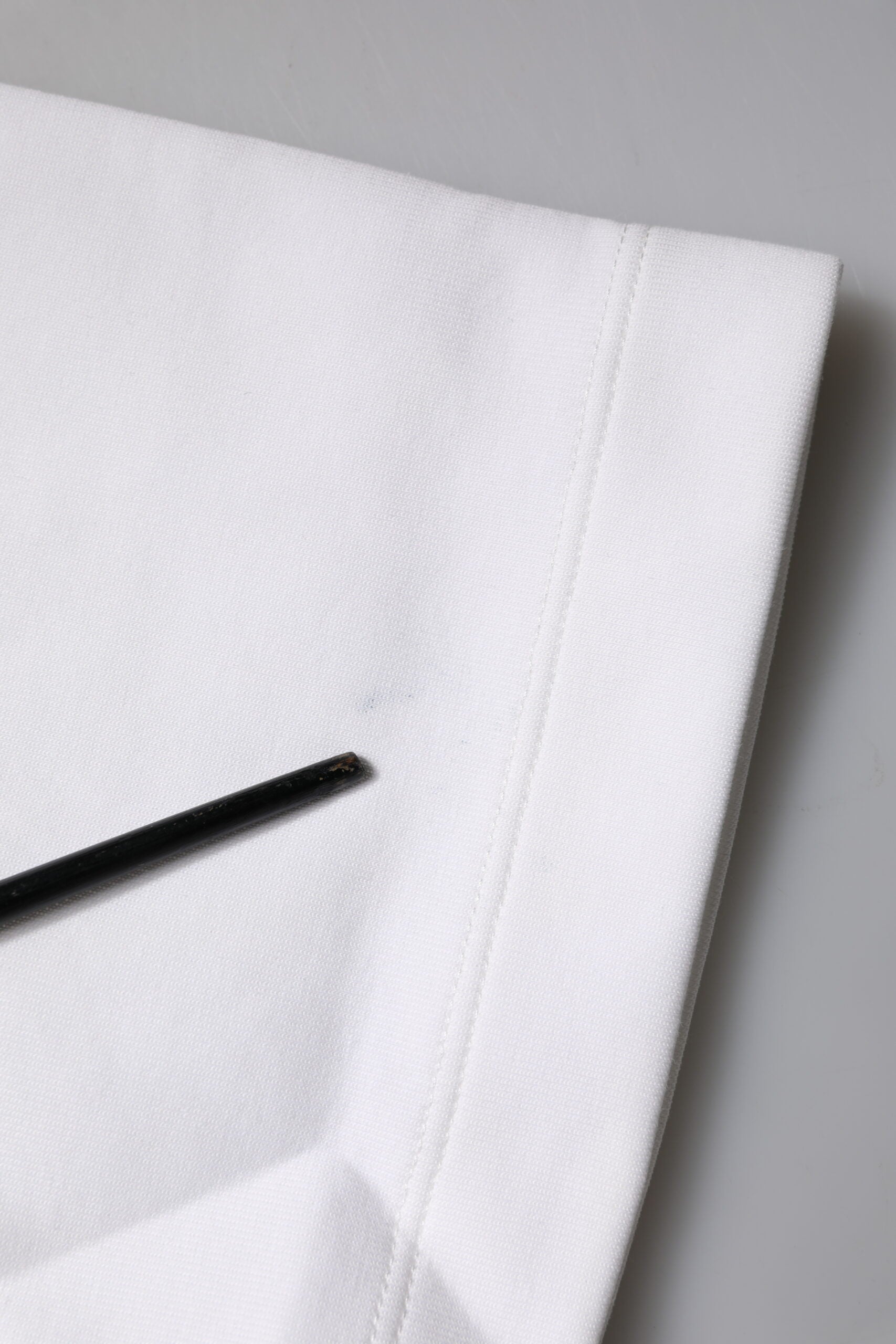 White Cotton Blend 3/4 Sleeves Blouse Top