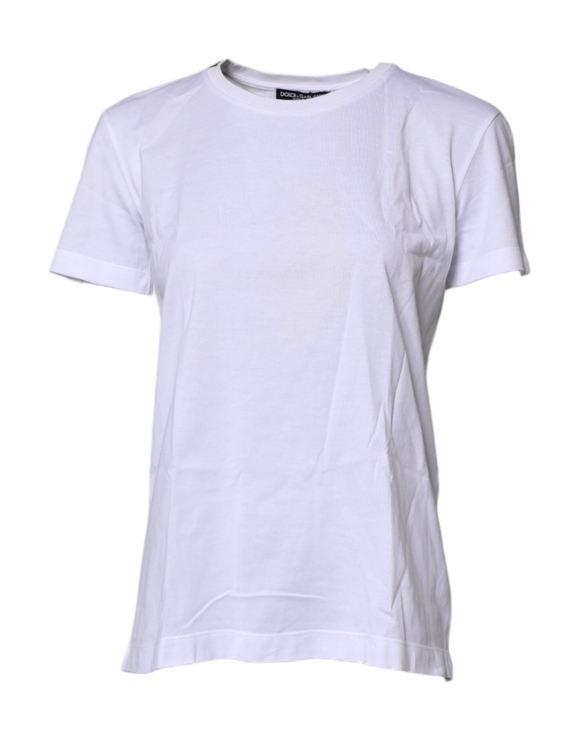 White Short Sleeves Round Neck Top T-shirt