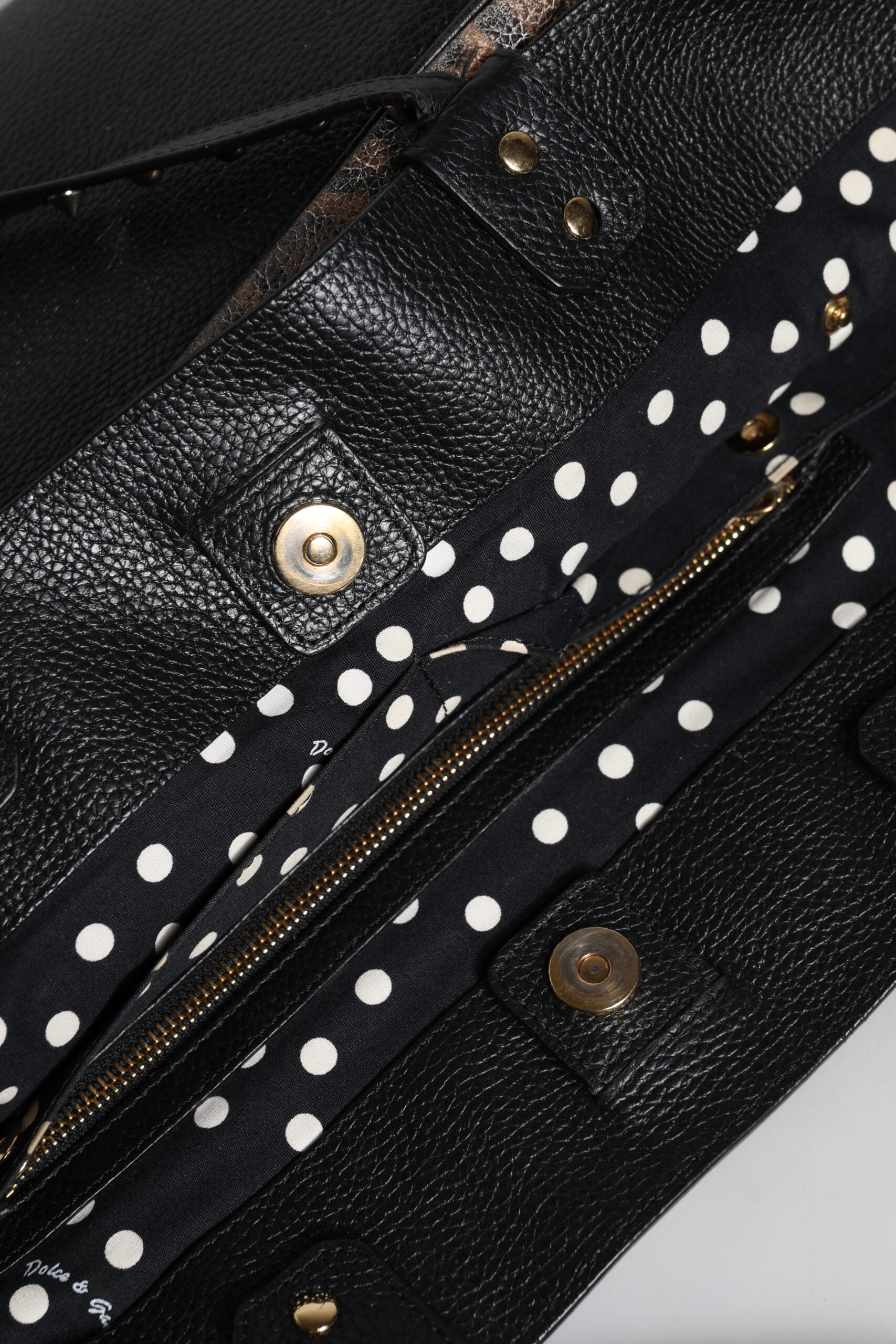 Brown Leopard BEATRICE Leather Logo Plaque Tote Bag