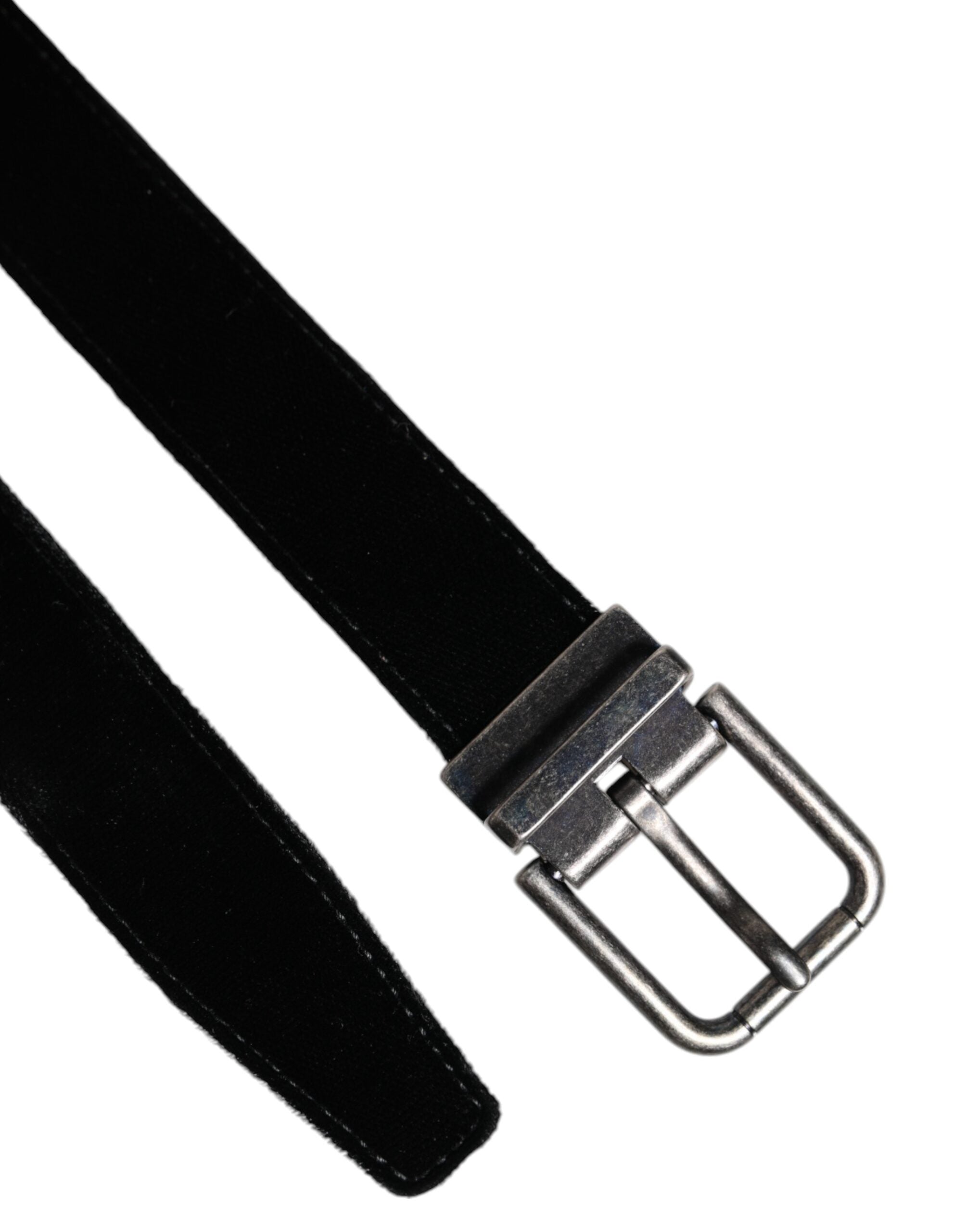 Black Leather Metal Buckle Classic Belt