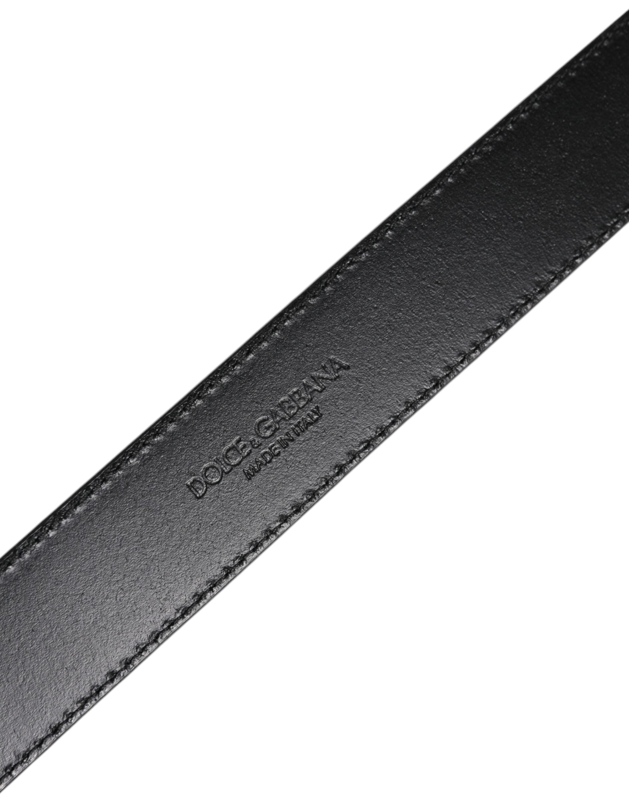 Silver Leather Classic Metal Logo Buckle Belt