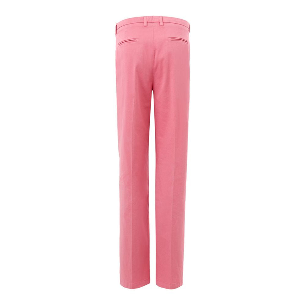 Elegant Cotton Pink Trousers for Sophisticated Style