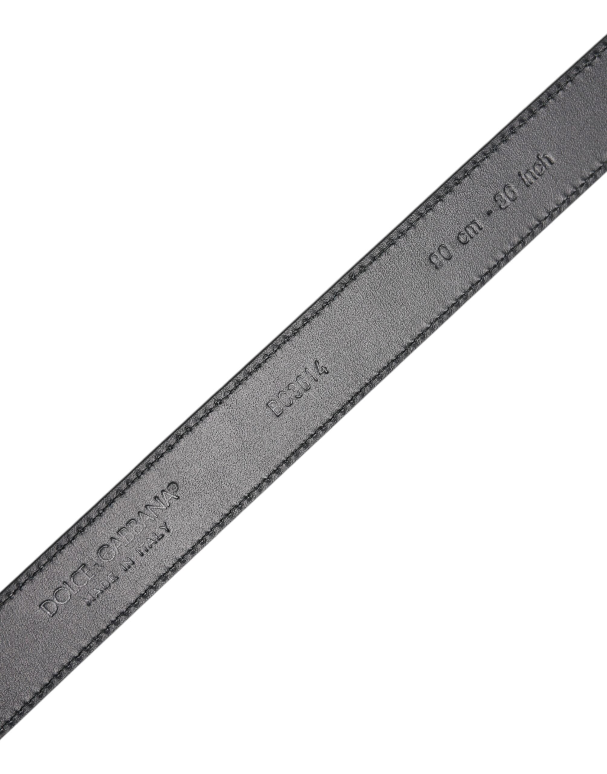 Black Calf Leather Classic Metal Buckle Belt