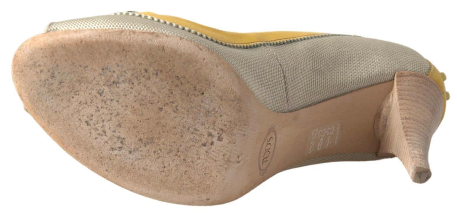 Yellow Off White Peep Toe Heels Pumps Shoes