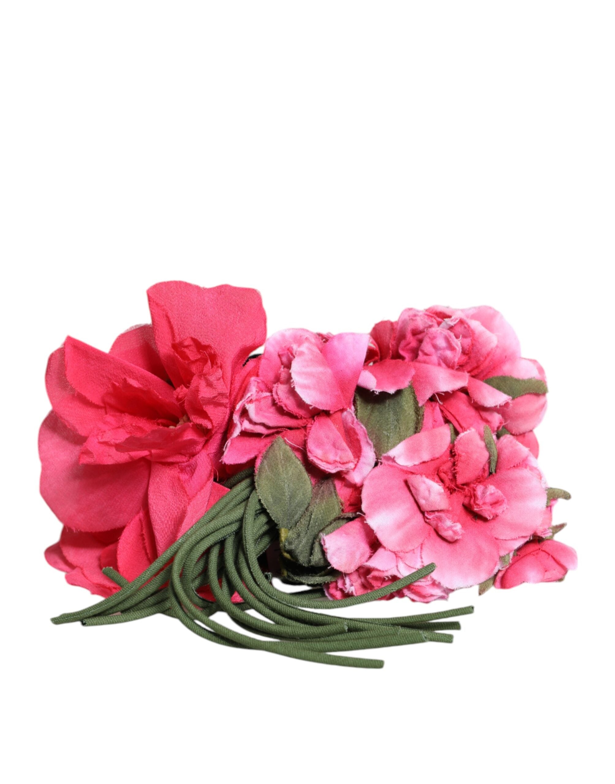 Multicolor Floral Applique Detail Tie Belt