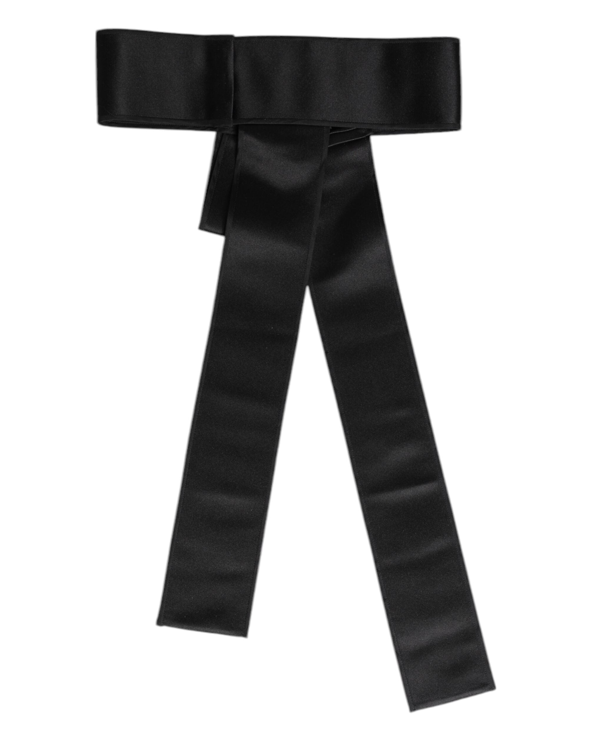 Black Satin Wide Waist Belt