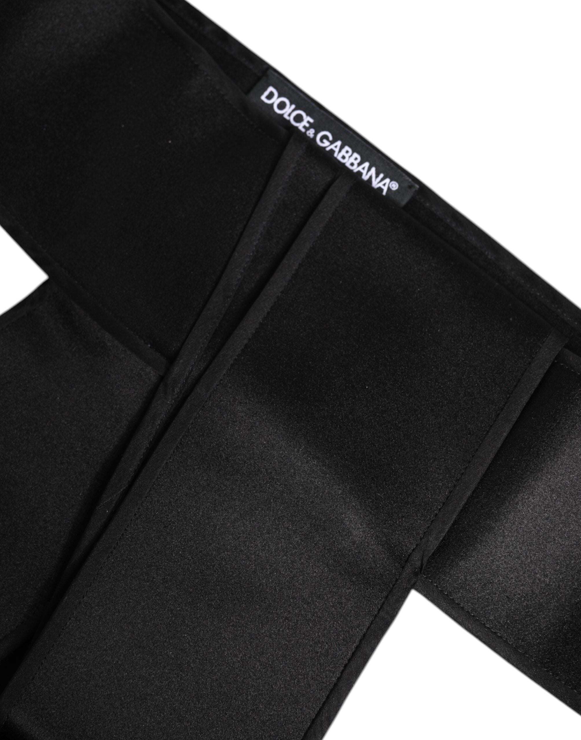 Black Satin Wide Waist Belt